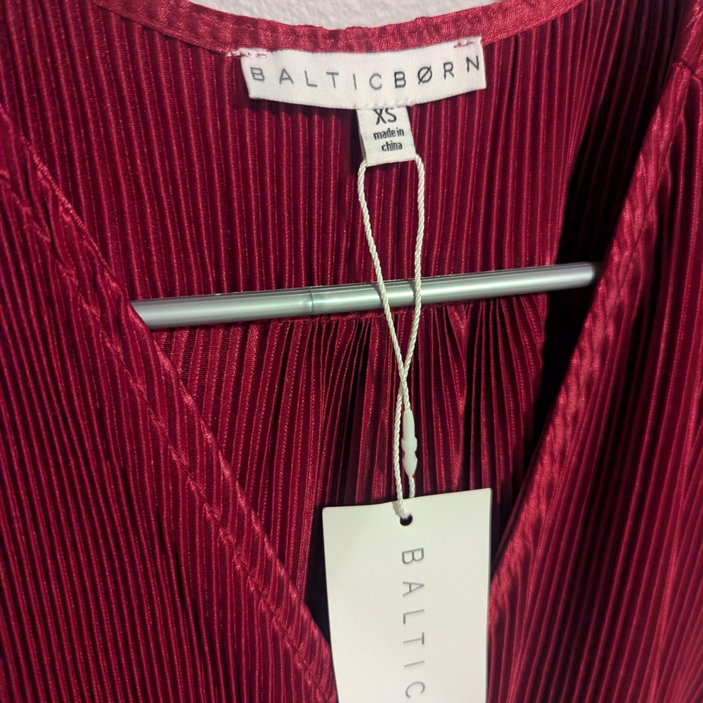 Baltic Born Deep Red Pleated Dress - Picture 3 of 3
